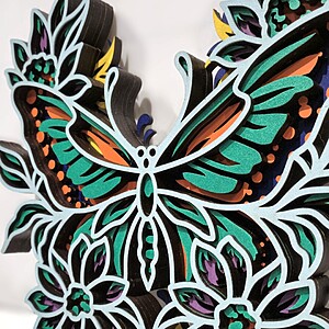 Mandala decorativă fluture „Zborul Culorilor”