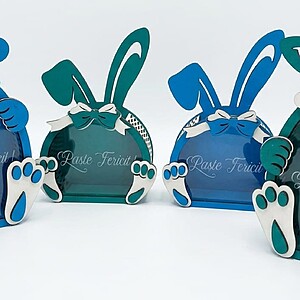 Iepuraș de Paște Decorativ și Suport pentru Bomboane