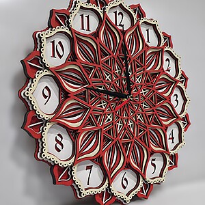 Ceas decorativ de perete Lotus roșu