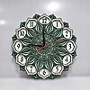 Ceas decorativ de perete Lotus - verde