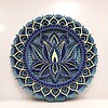 Mandala Lotus albastru/bleu/galben