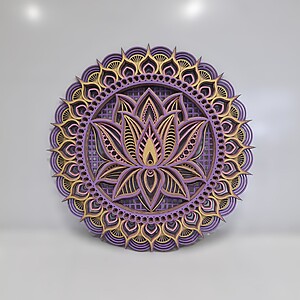 Mandala Lotus lila/galben