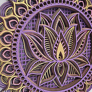 Mandala Lotus lila/galben