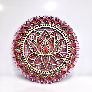 Mandala Lotus roşu/roz