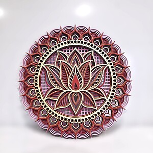 Mandală Lotus roşu/roz